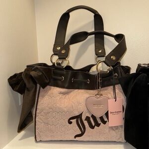 Juicy Couture Pink and Brown daydreamer tote Bag